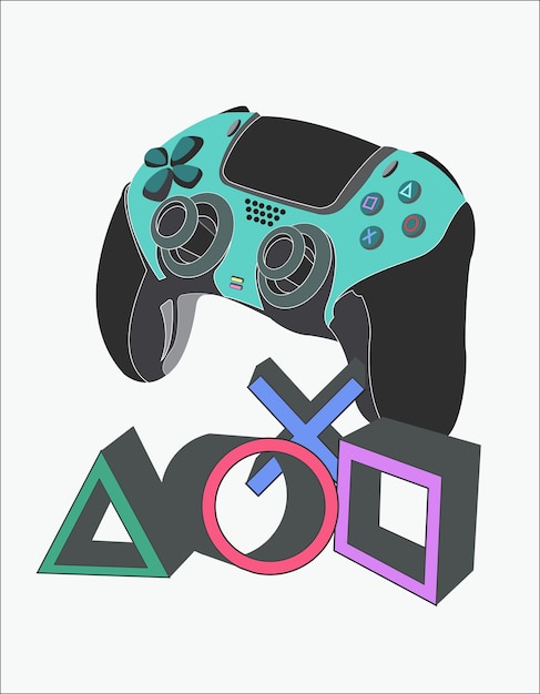 Vector vector illustration of a game stick or hand controller for digital games