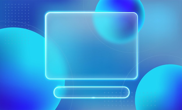 Vector vector illustration glass morphism effect with glowing rectangular shape plates