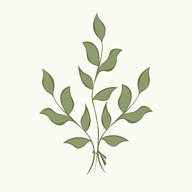 Vector vector illustration of handdrawn twigs with leaves