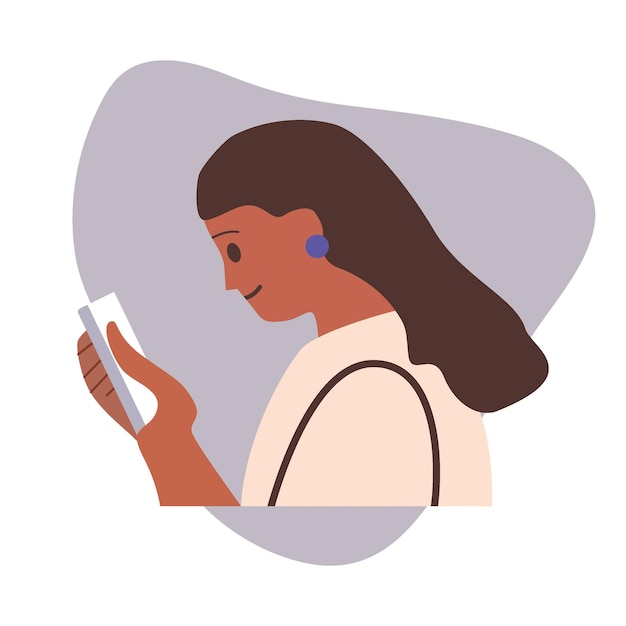 Vector vector illustration man with phone concept of communication business and modern technologies