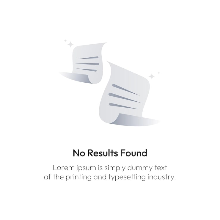 Vector Illustration of 'No Result Found' Empty State for Android App and Web UI Premium Empty State