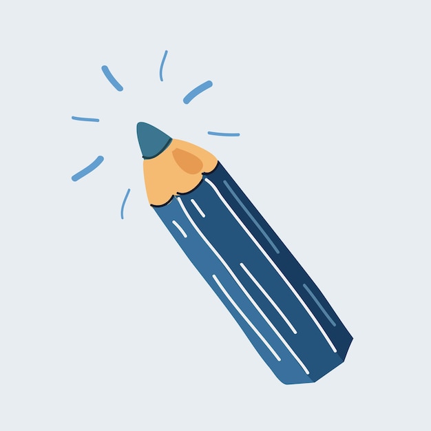 Vector vector illustration of pencil on white backround