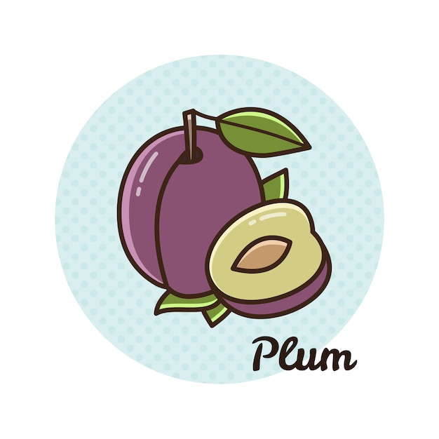 Vector vector illustration of a plum.
