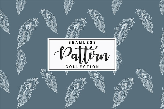 Vector vector illustration of a seamless geometric feathers pattern