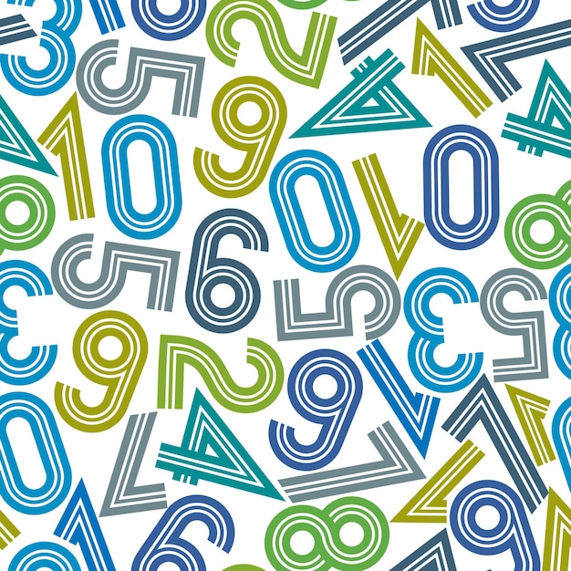 Vector vector illustration of seamless pattern with numbers