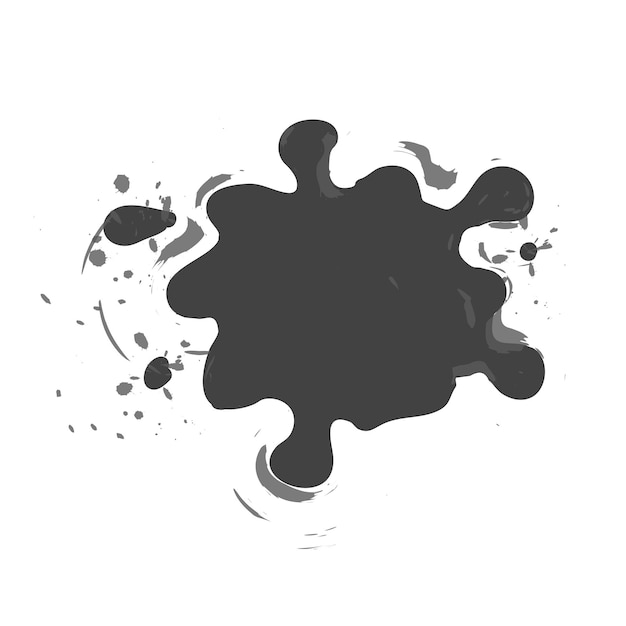 Vector vector illustration of shaped and sized abstract ink blots isolated on white.