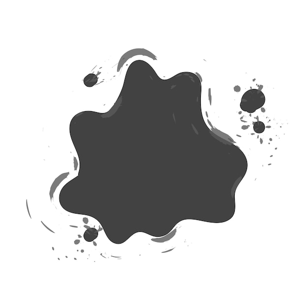 Vector vector illustration of shaped and sized abstract ink blots isolated on white.