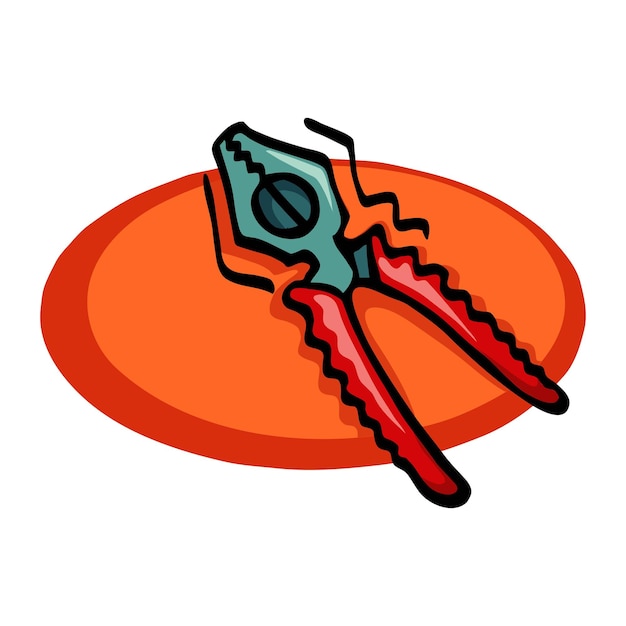Vector vector illustration of a tool construction pliers tool in cartoon style