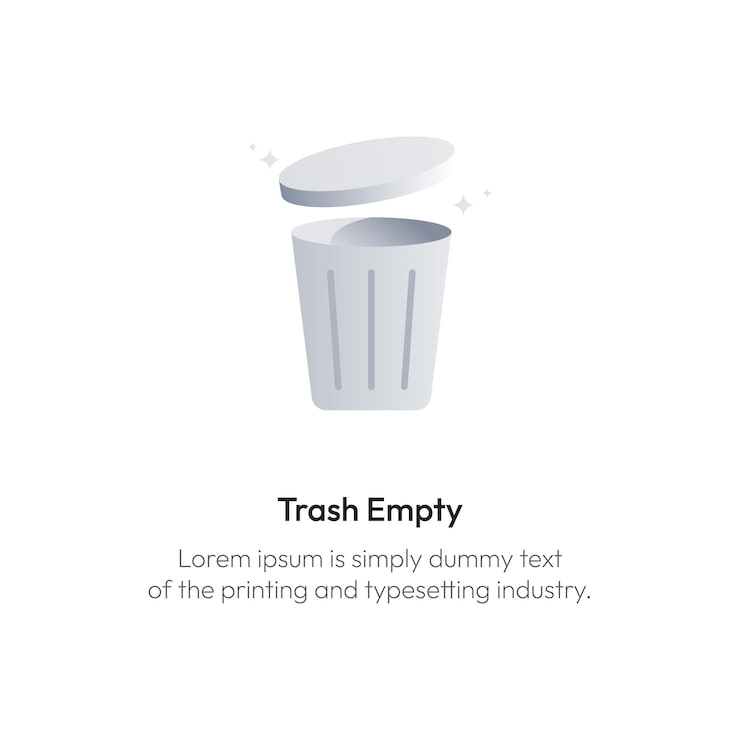 Vector Illustration of 'Trash is empty' Empty State for Android App and Web UI Premium Empty States