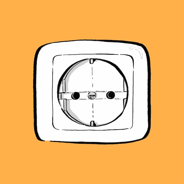 Vector vector illustration of unplugged socket