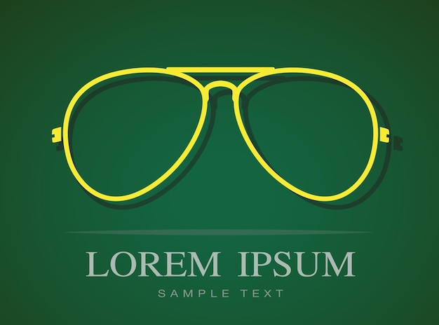 Vector vector image of glasses on green background.