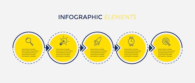 Vector vector infographic design template with 5 options or steps