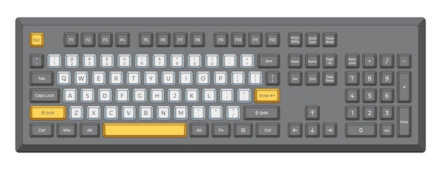 Vector vector isometric illustration of a gaming keyboard