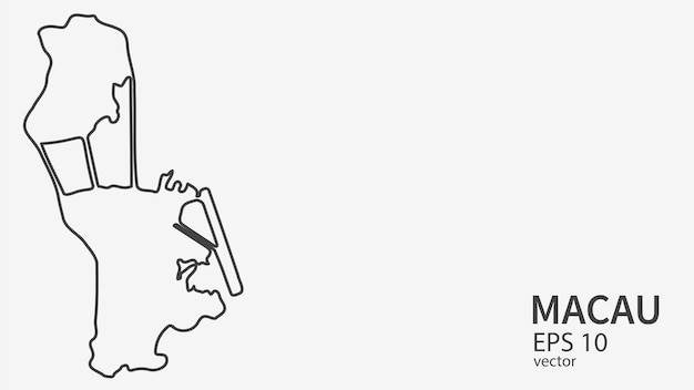 vector line map of macau vector design isolated on white background