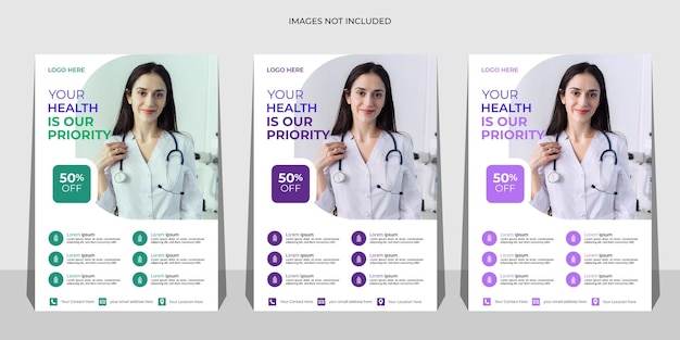 vector medical flyer templates