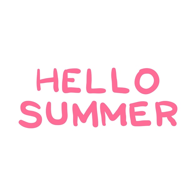Vector vector minimalist hello summer lettering