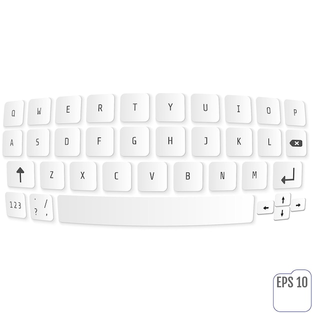 Vector vector modern keyboard of smartphone alphabet buttons vector modern keyboard