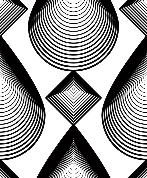 Vector vector monochrome stripy endless pattern, art continuous geometric background with graphic lines.