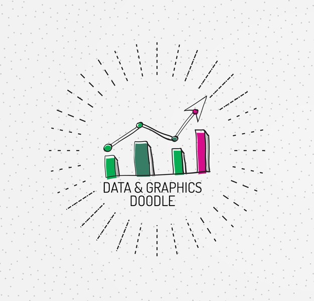 Vector vector multicolored handdrawn doodles icon stamp chart or graphic concept