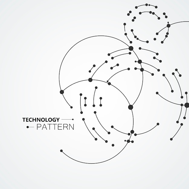 Vector vector points connecting circles background. geometric abstraction design with lines and points