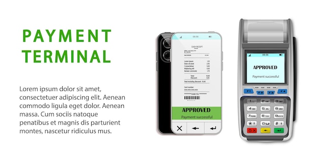 Vector vector realistic black 3d payment machine.