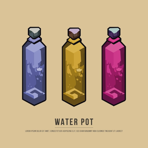 Vector vector realistic illustration of plastic transparent water pot
