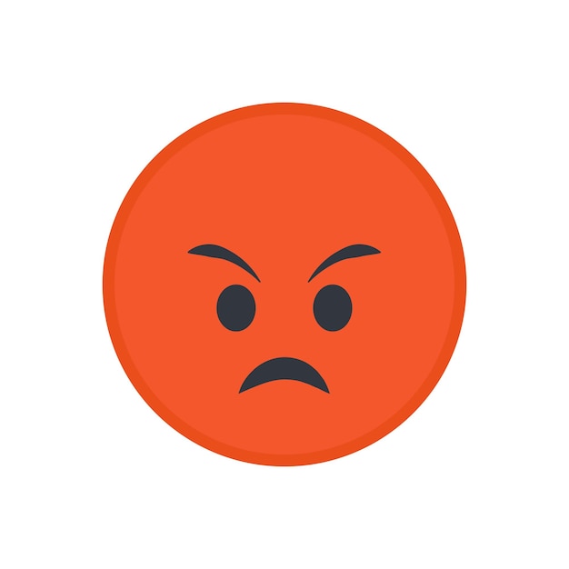 Vector vector round yellow emoticon isolated on white background