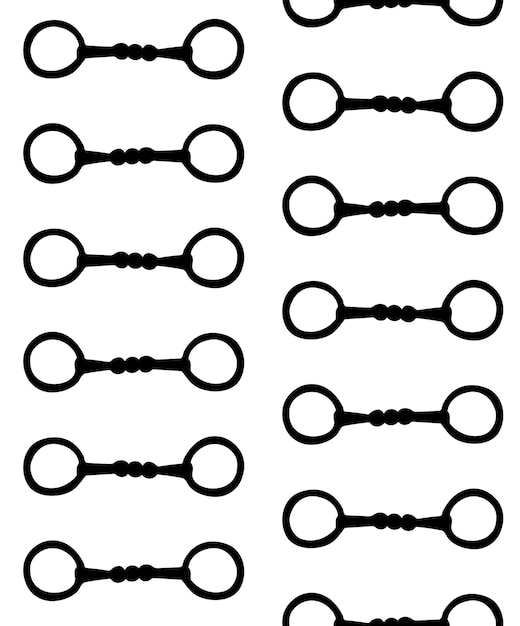 Vector vector seamless pattern of horse equestrian bit