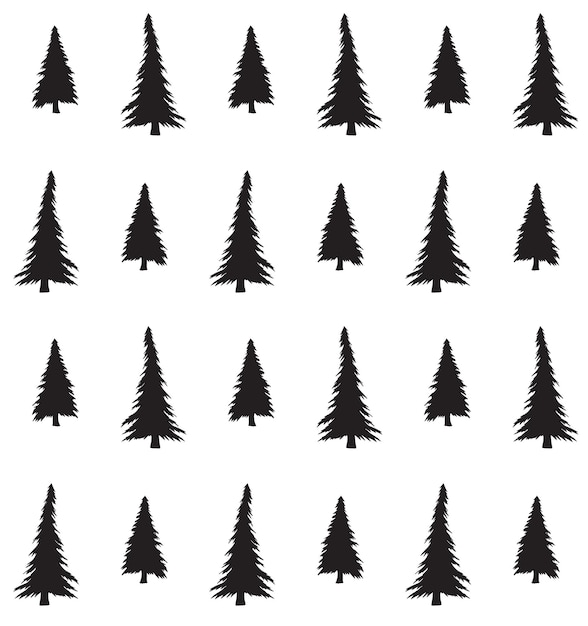 Vector vector seamless pattern of spruce silhouette