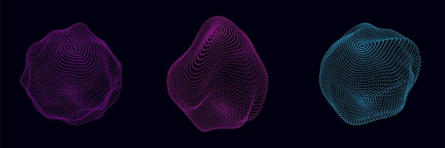 Vector vector set scifi sphere with particles and lines concept network connection frame sphere abstract technology background