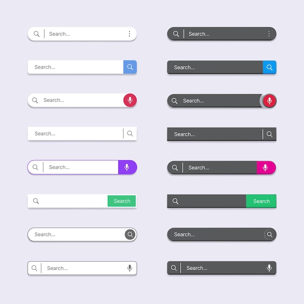 Vector vector set of search bar web and mobile browser for ui design element