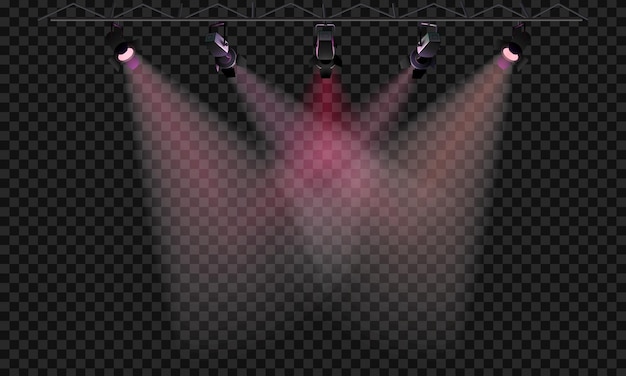 Vector vector spotlights realistic illustration with warm light