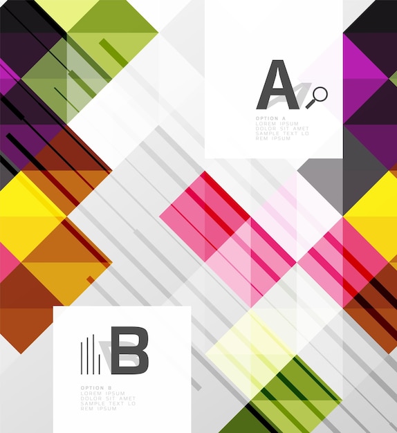 Vector vector square elements on gray abstract background with infographics vector template background for print workflow layout diagram number options or web design banner