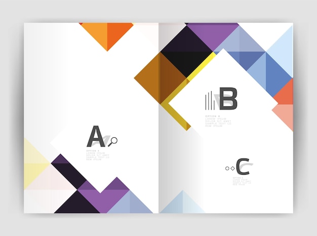 Vector vector square leaflet business a4 print template vector template background for print workflow layout diagram number options or web design banner