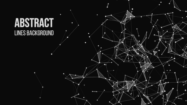 Vector vector technology background plexus effect abstract polygonal background with connecting dots and lines connection technology background