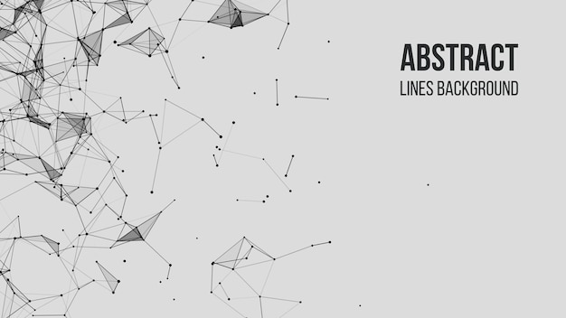Vector vector technology background plexus effect abstract polygonal background with connecting dots and lines connection technology background