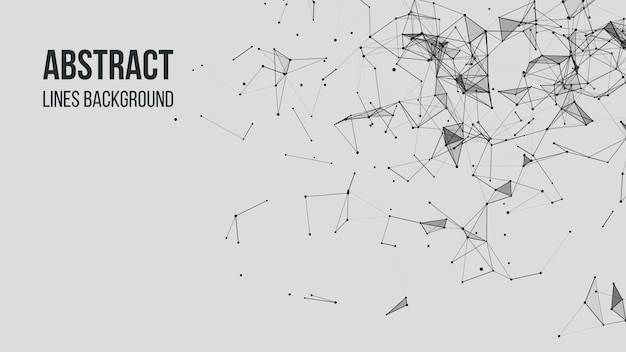 Vector vector technology background plexus effect abstract polygonal background with connecting dots and lines connection technology background