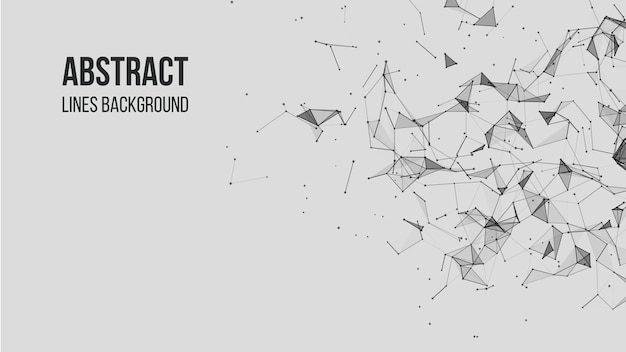 Vector vector technology background plexus effect abstract polygonal background with connecting dots and lines connection technology background
