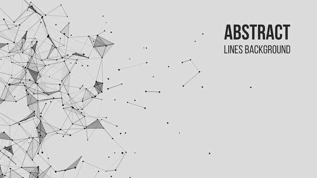 Vector vector technology background plexus effect abstract polygonal background with connecting dots and lines connection technology background