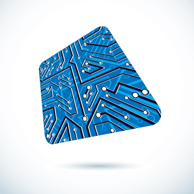 Vector vector technology cpu design with square microprocessor scheme. computer circuit board, digital element.