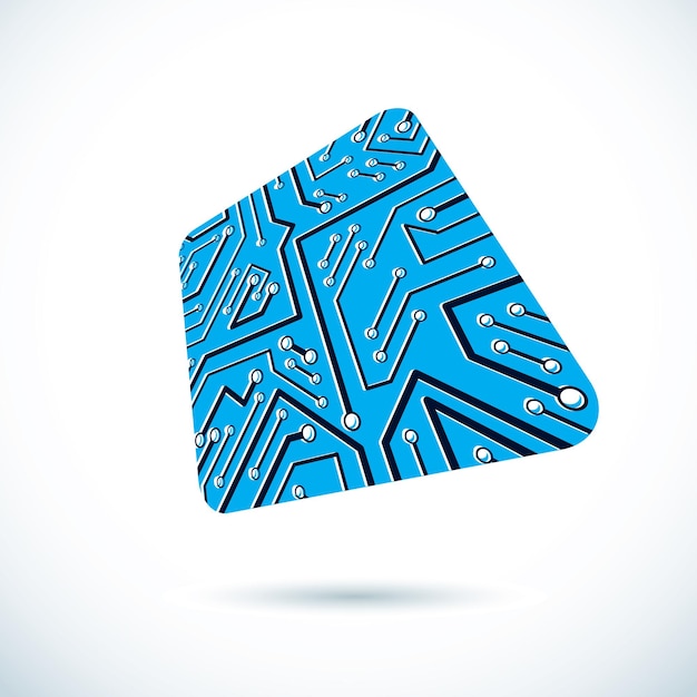 Vector vector technology cpu design with square microprocessor scheme. computer circuit board, digital element.