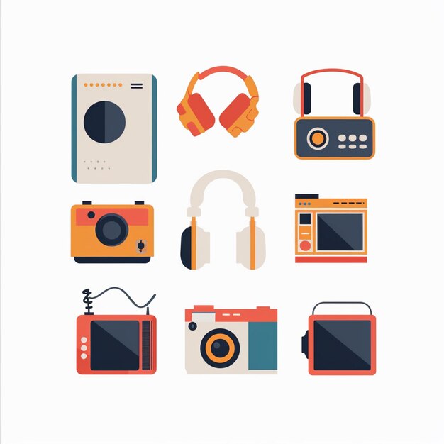Vector vector technology device illustration gadget digital set modern mobile design icon flat