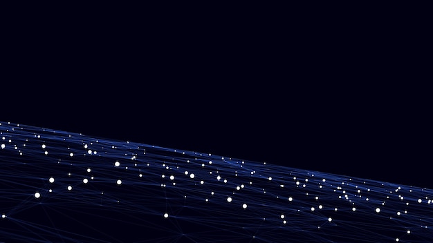 Vector vector technology perspective grid in infinity abstract digital wireframe floor with lines dark wave in digital background flooring illustration analysis a network connection