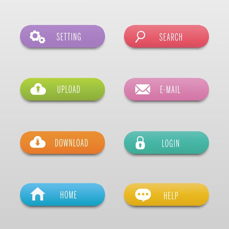 Vector web interface gradient button design element