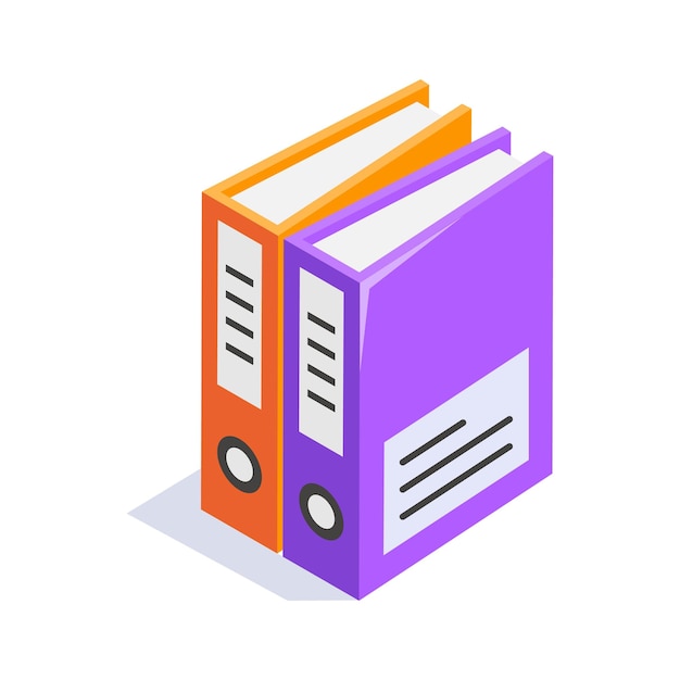 Vector a vectors of files in modern style trendy flat icon of binders