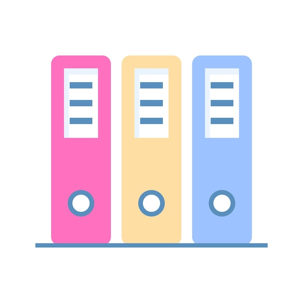 Vector a vectors of files in modern style trendy flat icon of binders