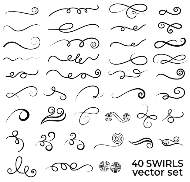 Vector versatile vector swirls set perfect for adding decorative elements to various design projects
