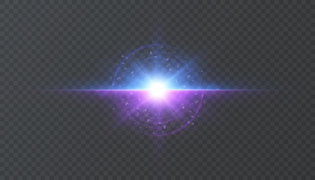 Vector vertical glow effect light energy explosion effect light lens reflection vector