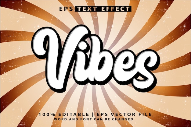 Vector vibes editable 3d text effect