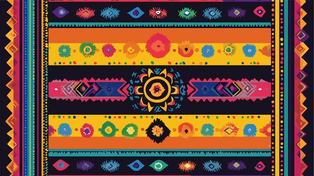 Vector vibrant mexican serape patterns in isolated vector style for creative designs